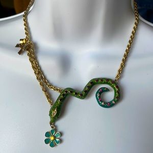 BETSEY JOHNSON SNAKE NECKLACE, 14” + 3” EXT